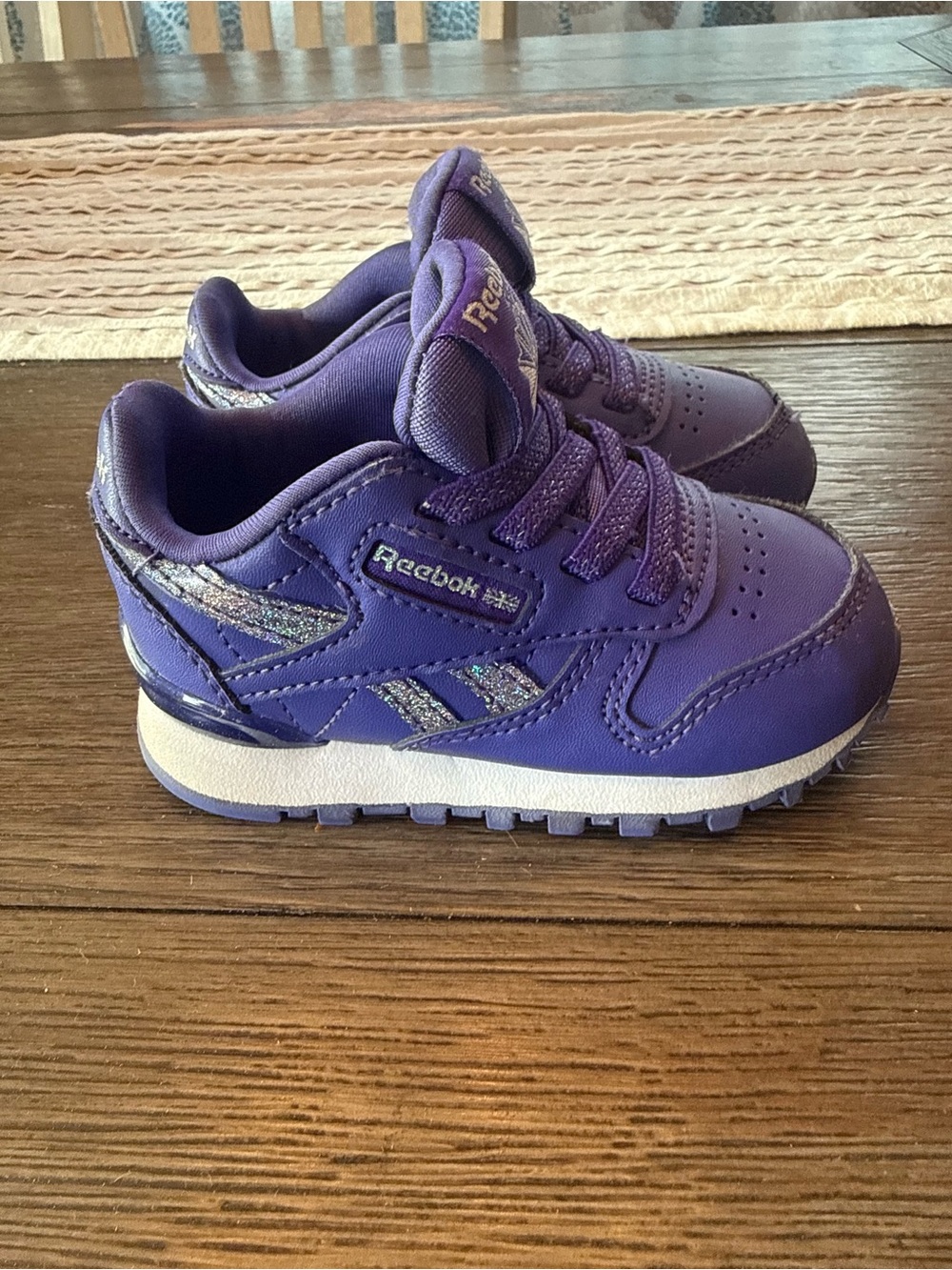 Reebok Kids Purple Glitter Accent Sneaker